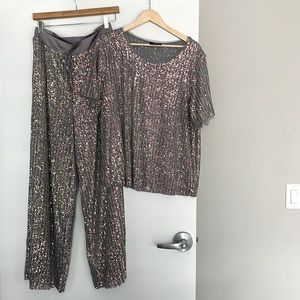 NWOT Dressed in LaLa bejeweled sequin matching set